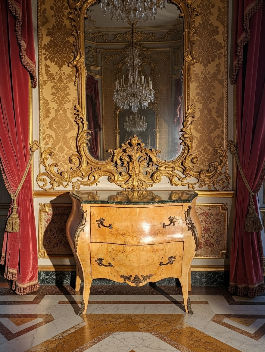 ✨ Bombe frances con cubierta de mármol y herrajes en bronce dorado 🇫🇷