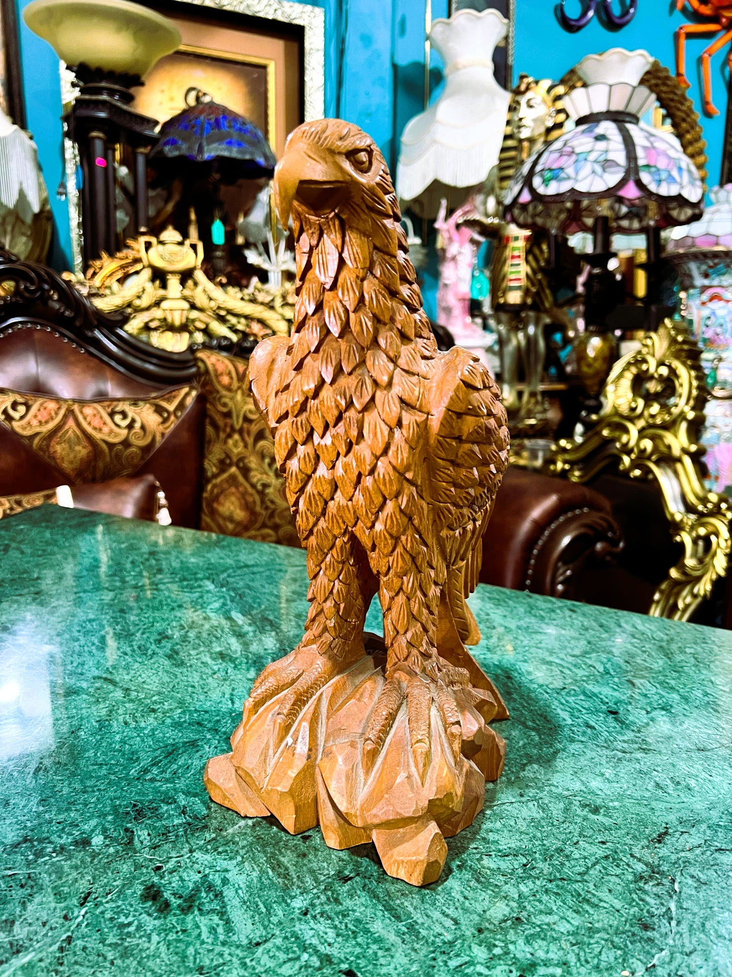 🦅 Bronze Sculpture of an Eagle in Flight with a Globe for Sale 🦅