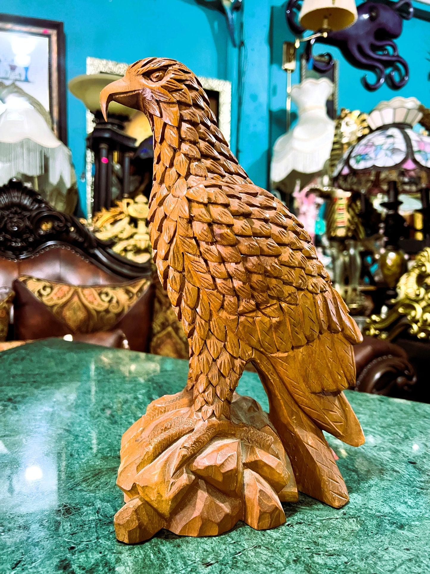 🦅 Bronze Sculpture of an Eagle in Flight with a Globe for Sale 🦅