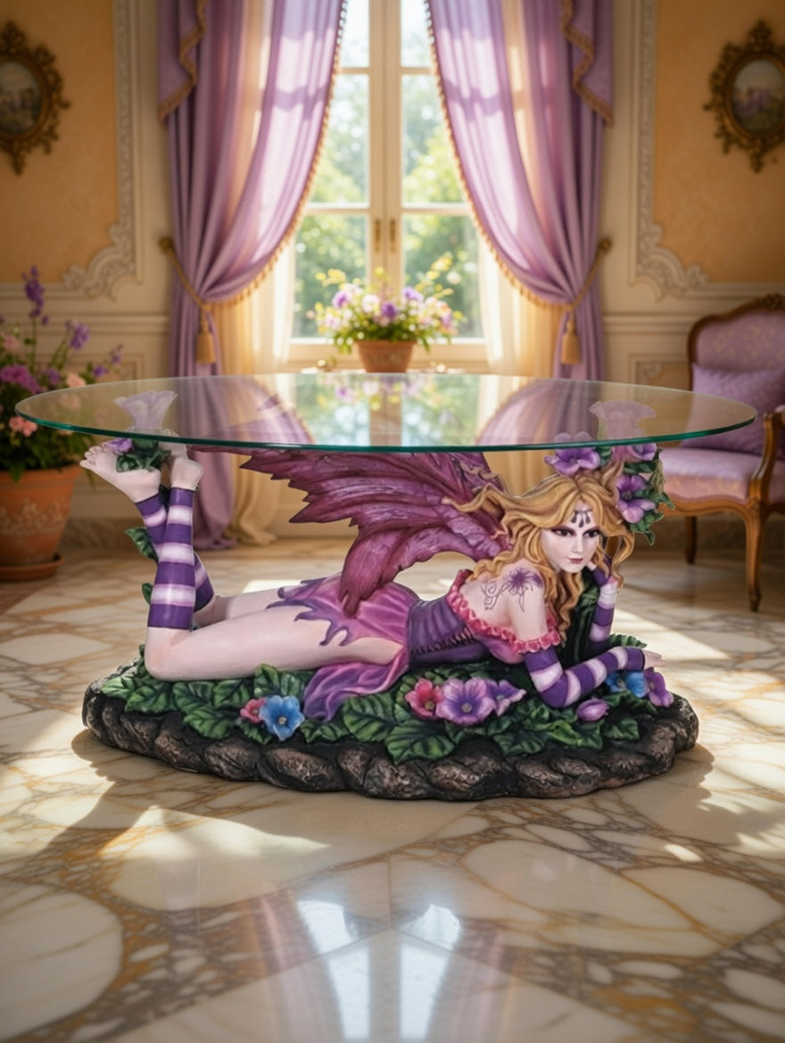 🧚♀️🧚‍♀️Mesa de Centro con Hada Escultural – Fantasía y Elegancia🧚♀️🧚‍♀️