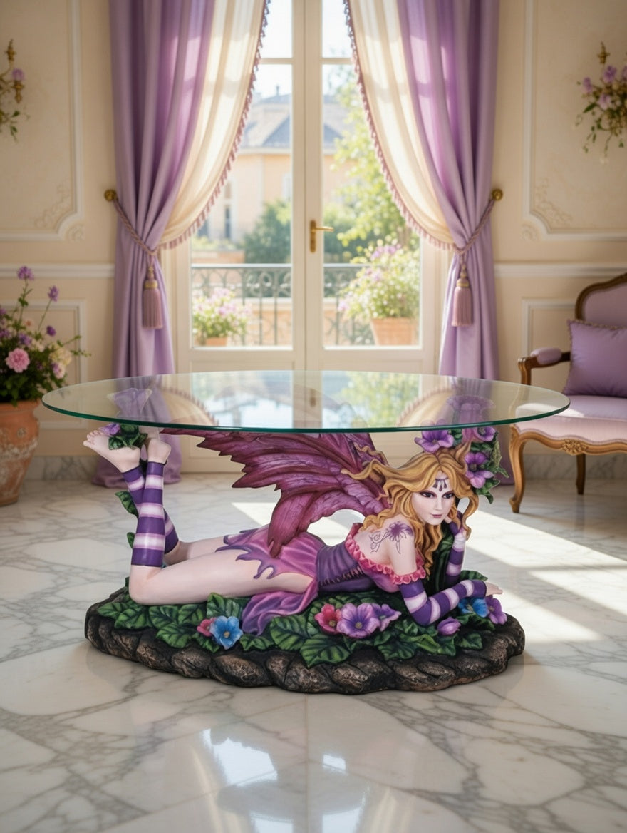🧚♀️🧚‍♀️Mesa de Centro con Hada Escultural – Fantasía y Elegancia🧚♀️🧚‍♀️