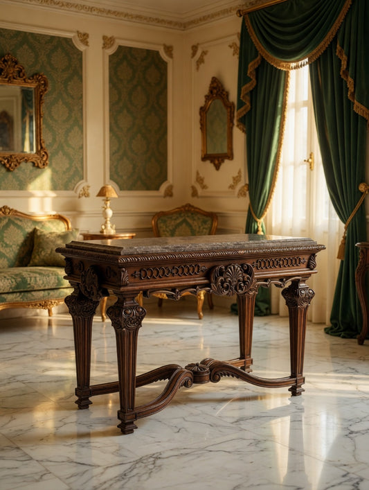 Credenza Casa Mollino – Ashley Furniture, Elegancia con Cubierta de Marmol 🪞🏛️🌿