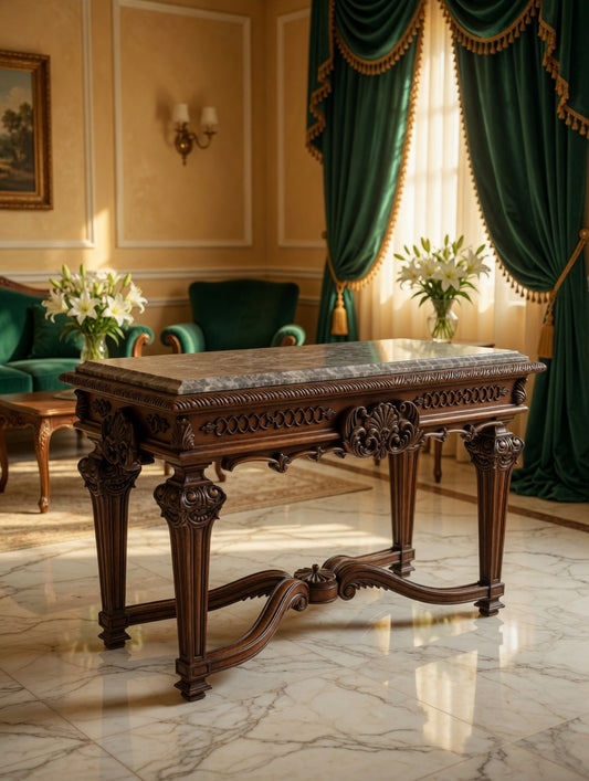 Credenza Casa Mollino – Ashley Furniture, Elegancia con Cubierta de Marmol 🪞🏛️🌿