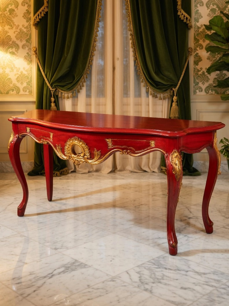Louis XV Sideboard – Magenta with Gold Details🌿