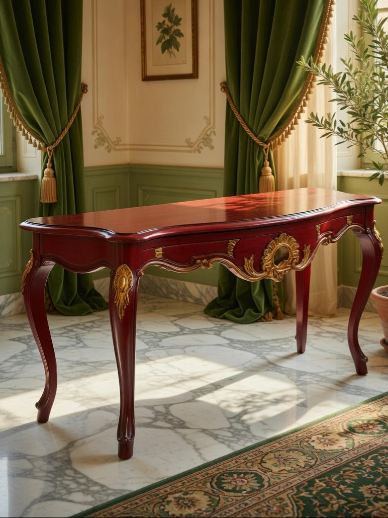Louis XV Sideboard – Magenta with Gold Details🌿