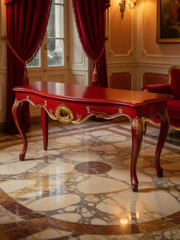 Louis XV Sideboard – Magenta with Gold Details🌿
