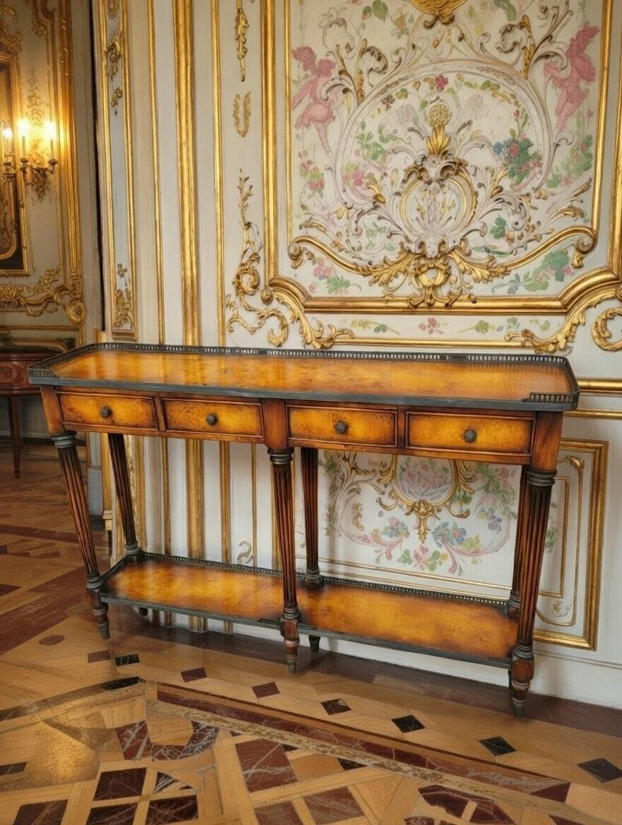 Credenza in wood with knotty oak and acacia veneer - Theodore Alexander Narrow Console Table🍀