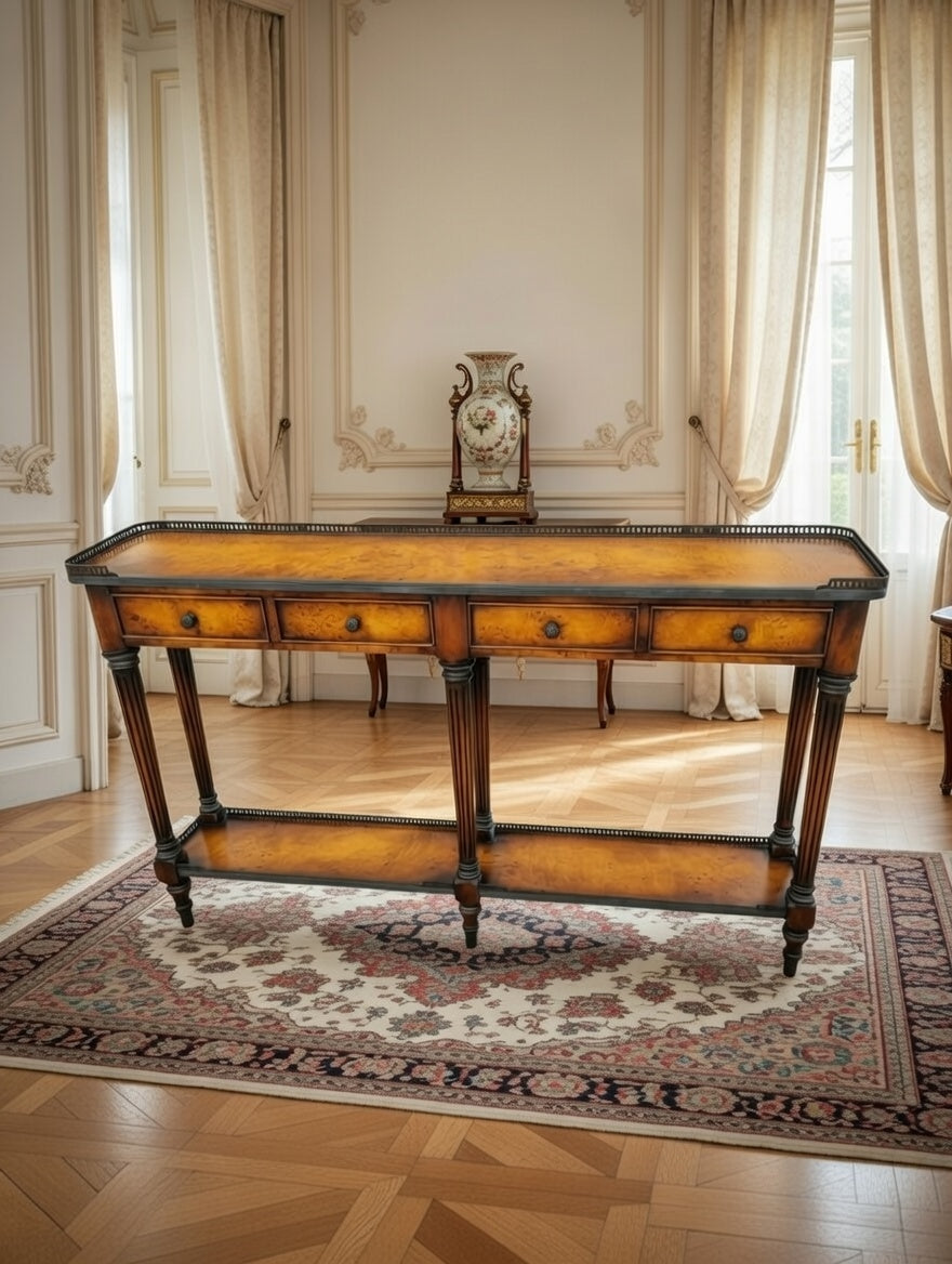 Credenza in wood with knotty oak and acacia veneer - Theodore Alexander Narrow Console Table🍀