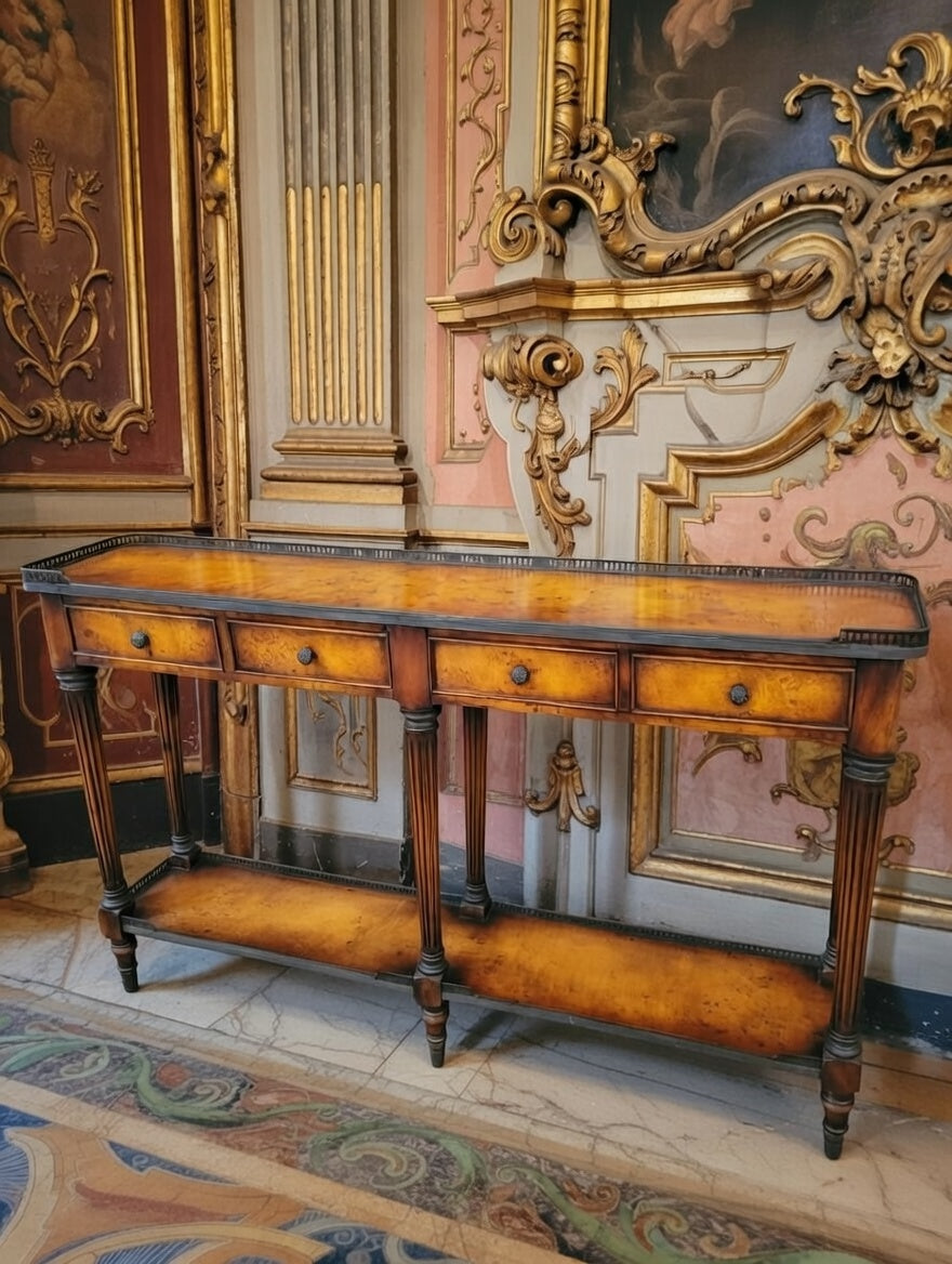 Credenza in wood with knotty oak and acacia veneer - Theodore Alexander Narrow Console Table🍀