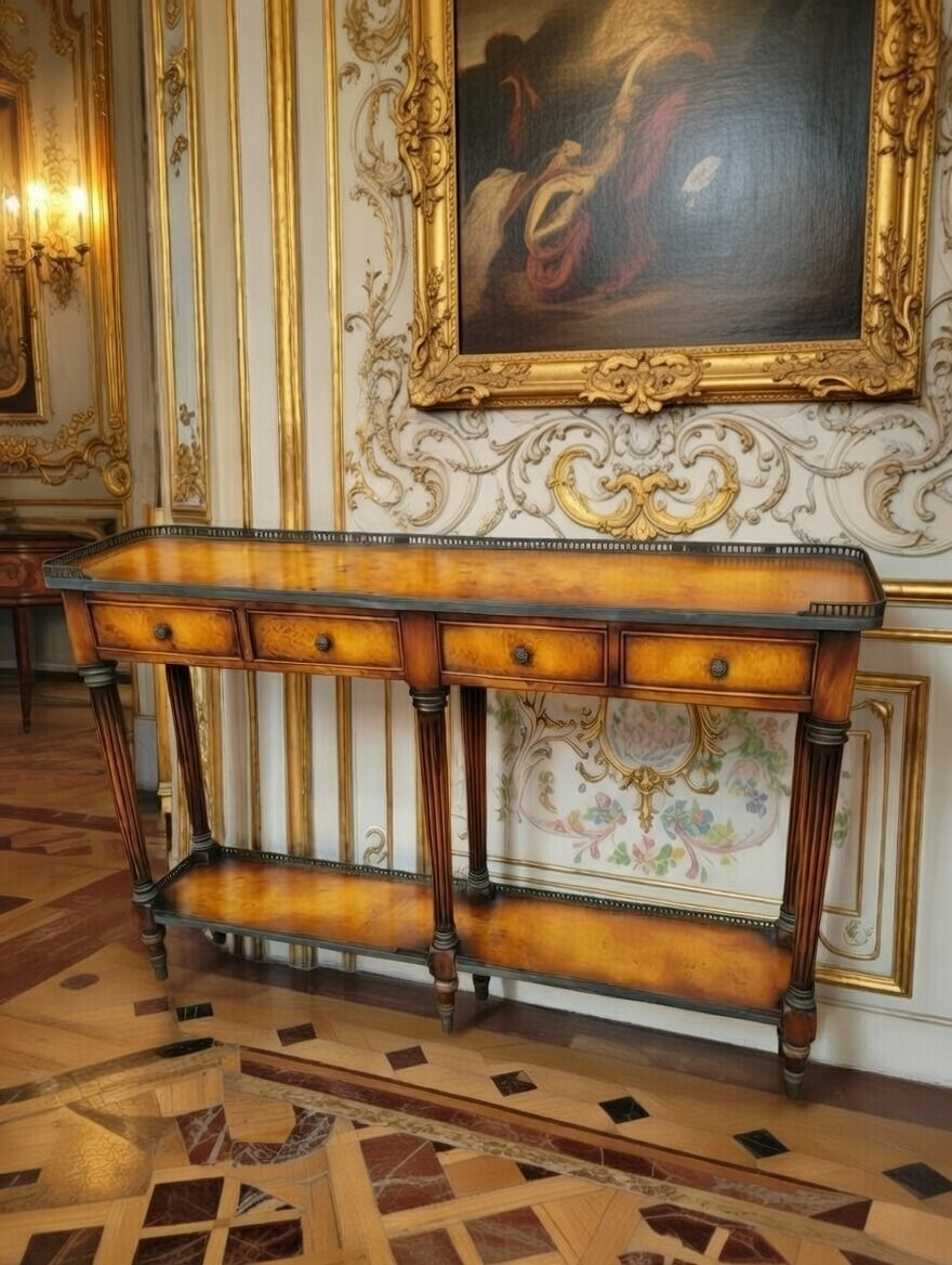 Credenza in wood with knotty oak and acacia veneer - Theodore Alexander Narrow Console Table🍀