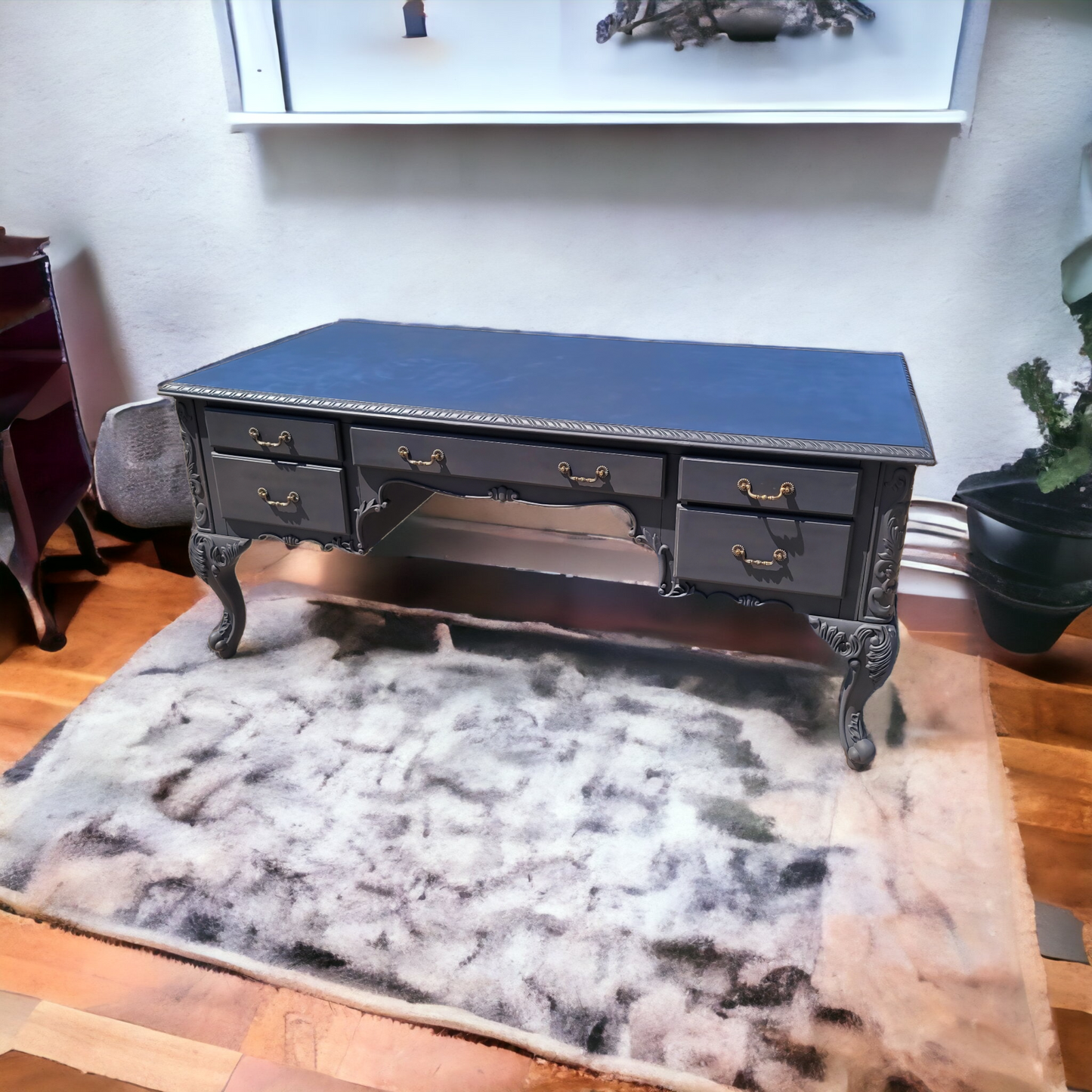 🌟Classic Matte Black Wooden Desk🌟