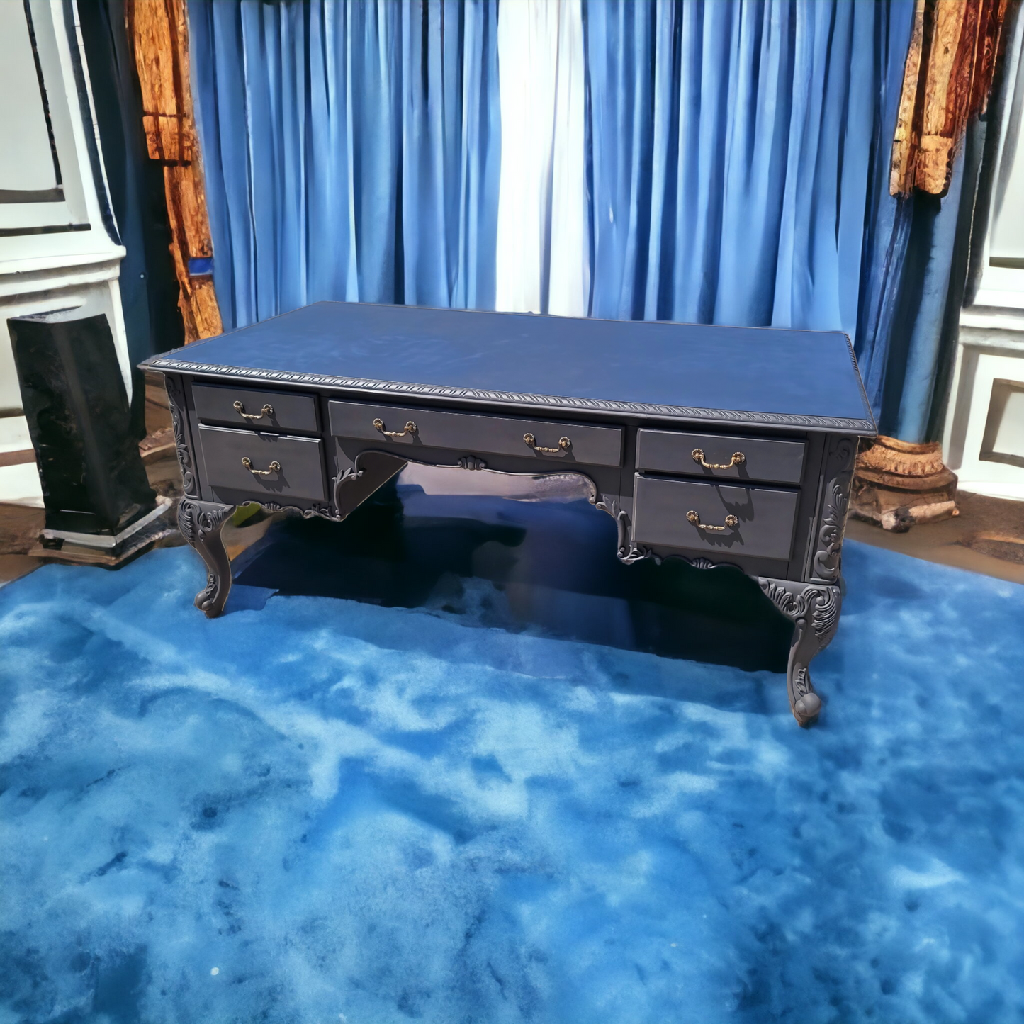 🌟Classic Matte Black Wooden Desk🌟