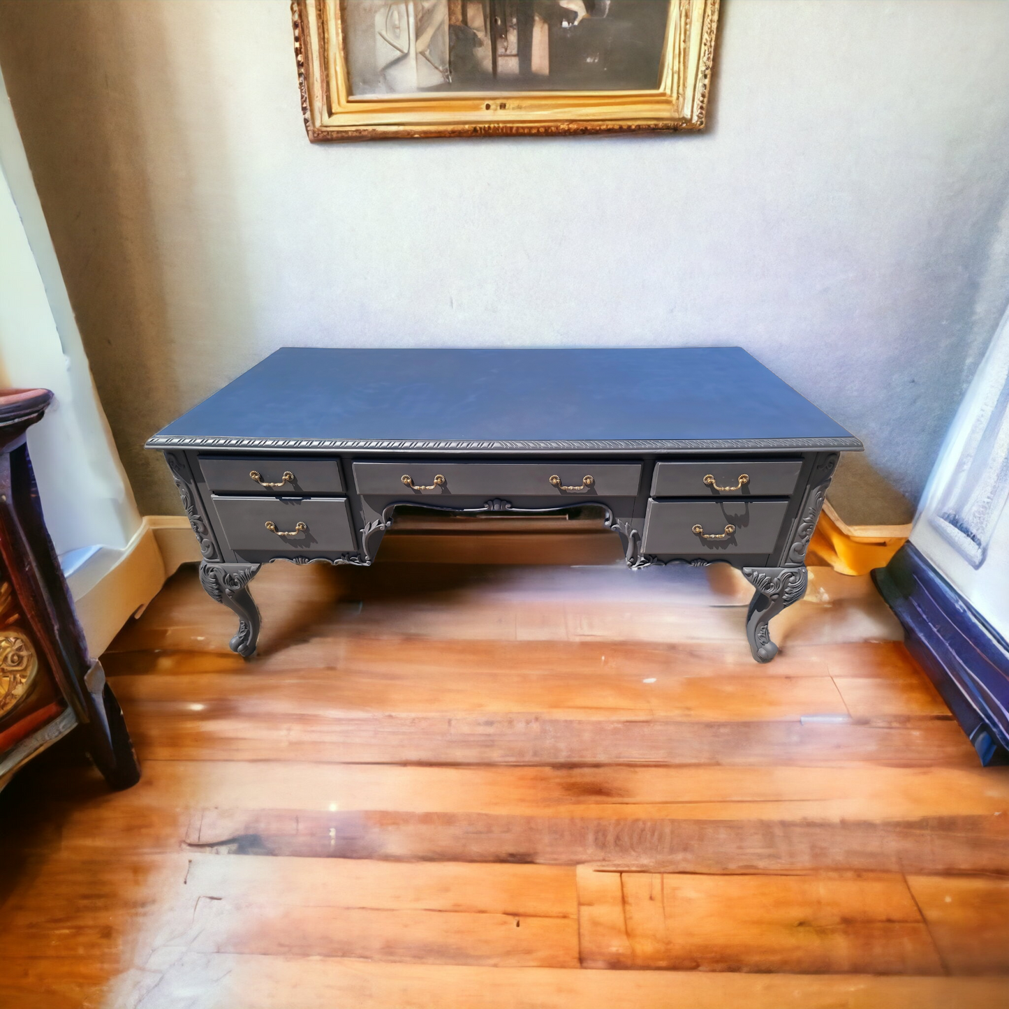 🌟Classic Matte Black Wooden Desk🌟