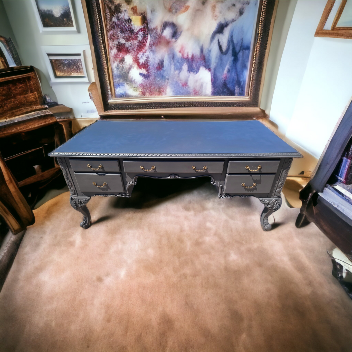 🌟Classic Matte Black Wooden Desk🌟