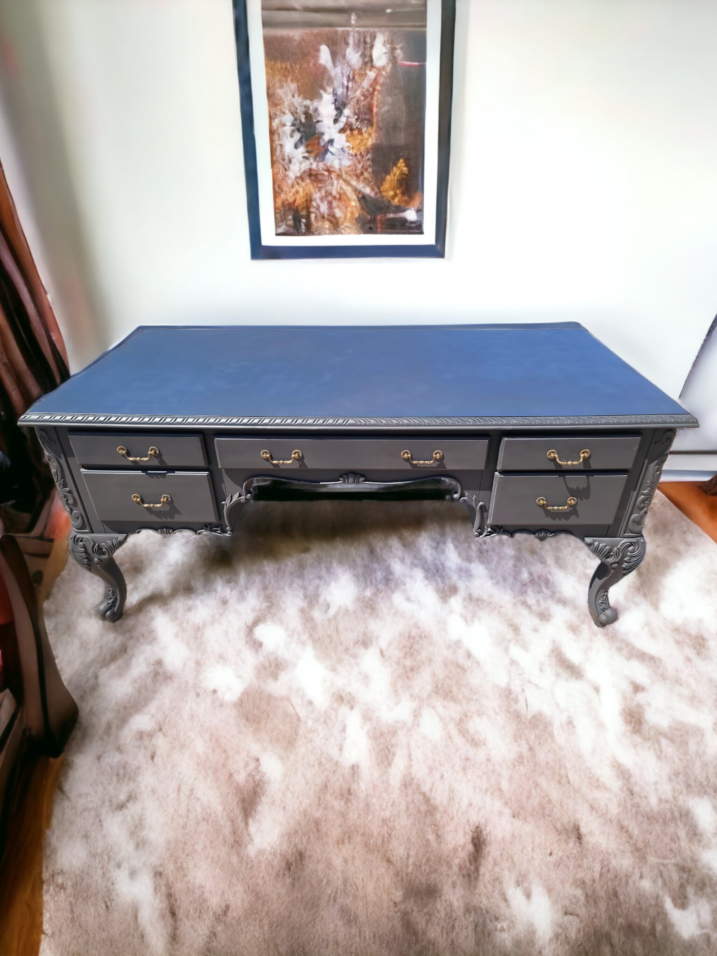 🌟Classic Matte Black Wooden Desk🌟