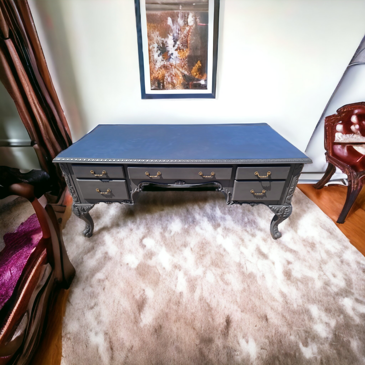 🌟Classic Matte Black Wooden Desk🌟