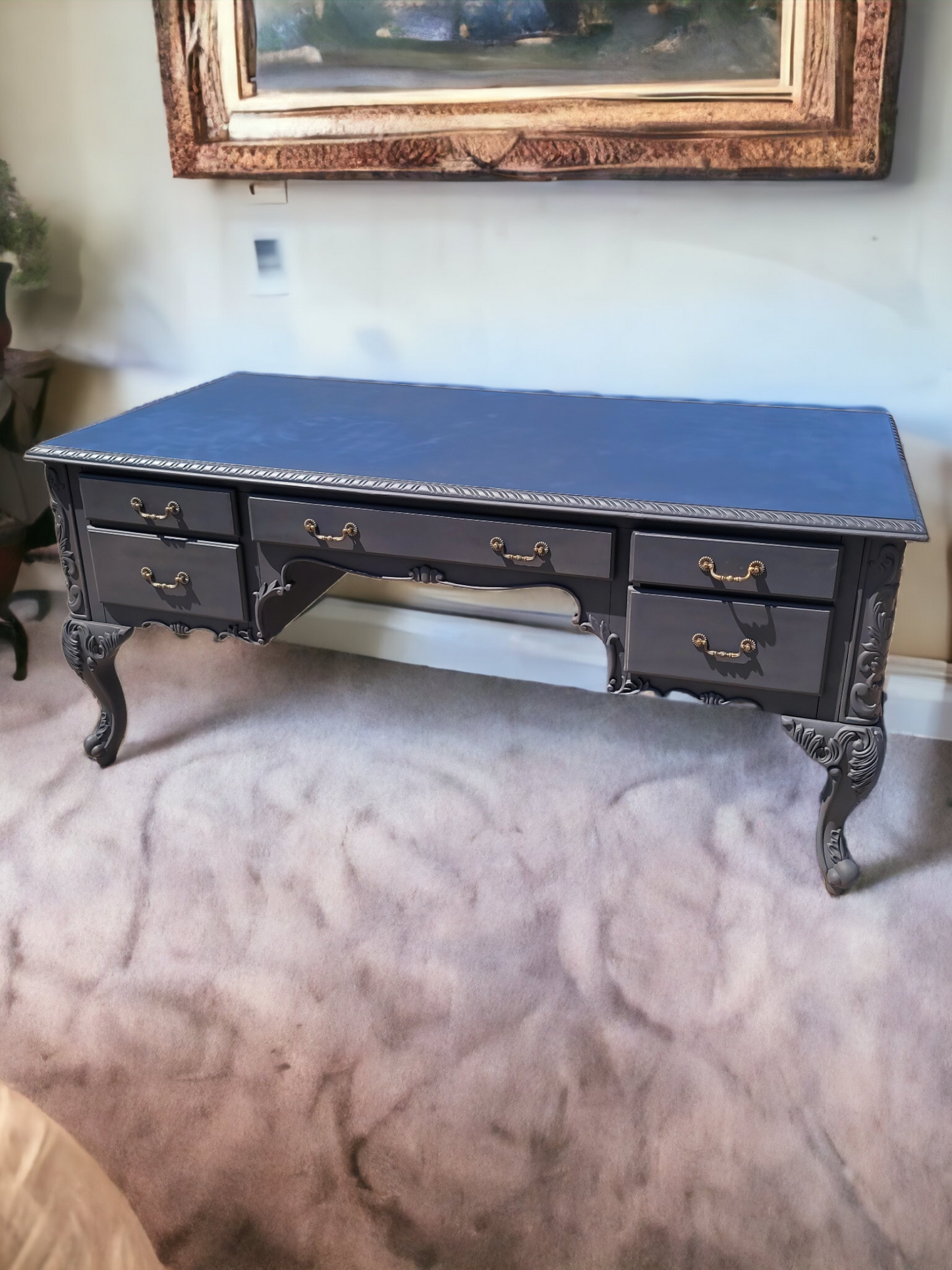🌟Classic Matte Black Wooden Desk🌟