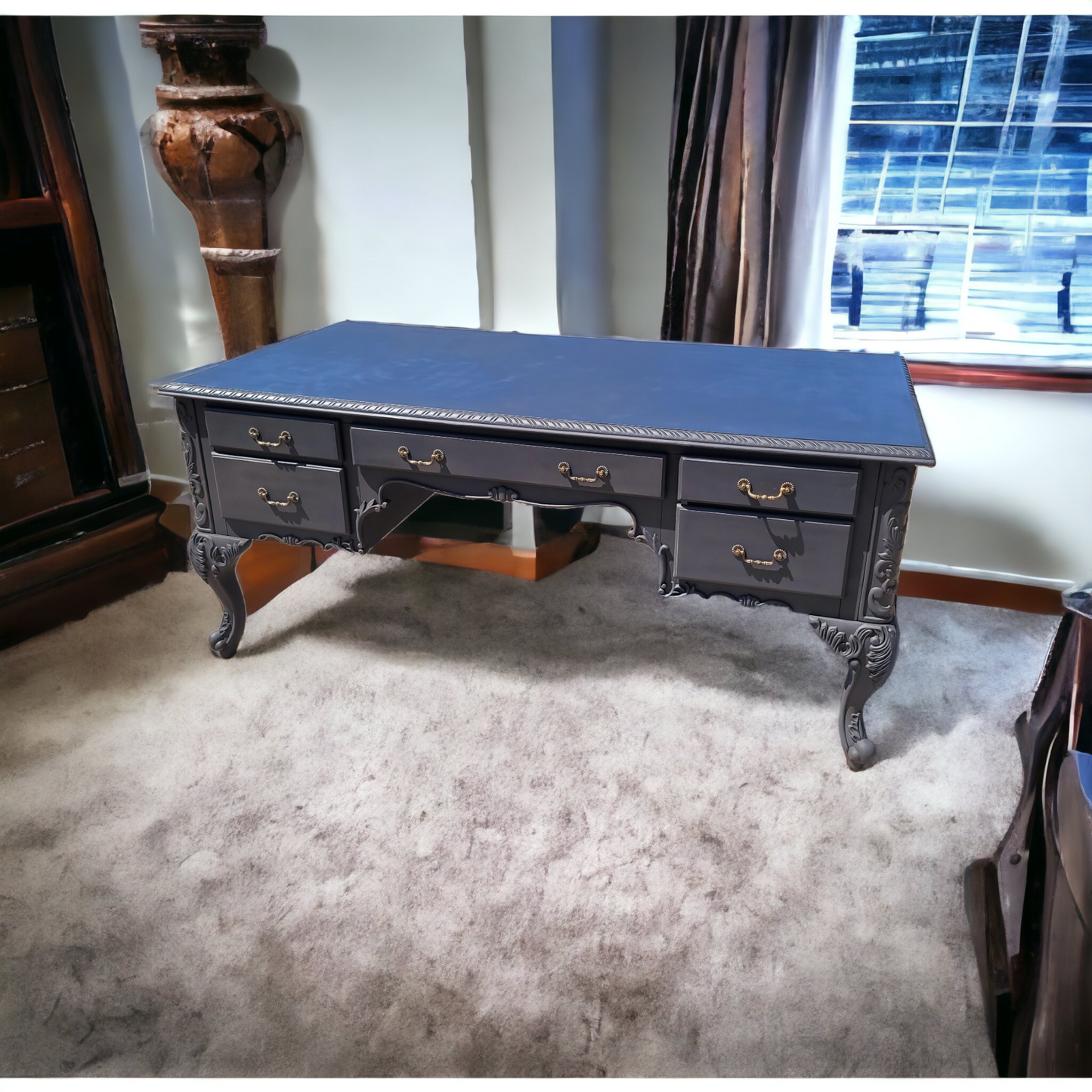🌟Classic Matte Black Wooden Desk🌟