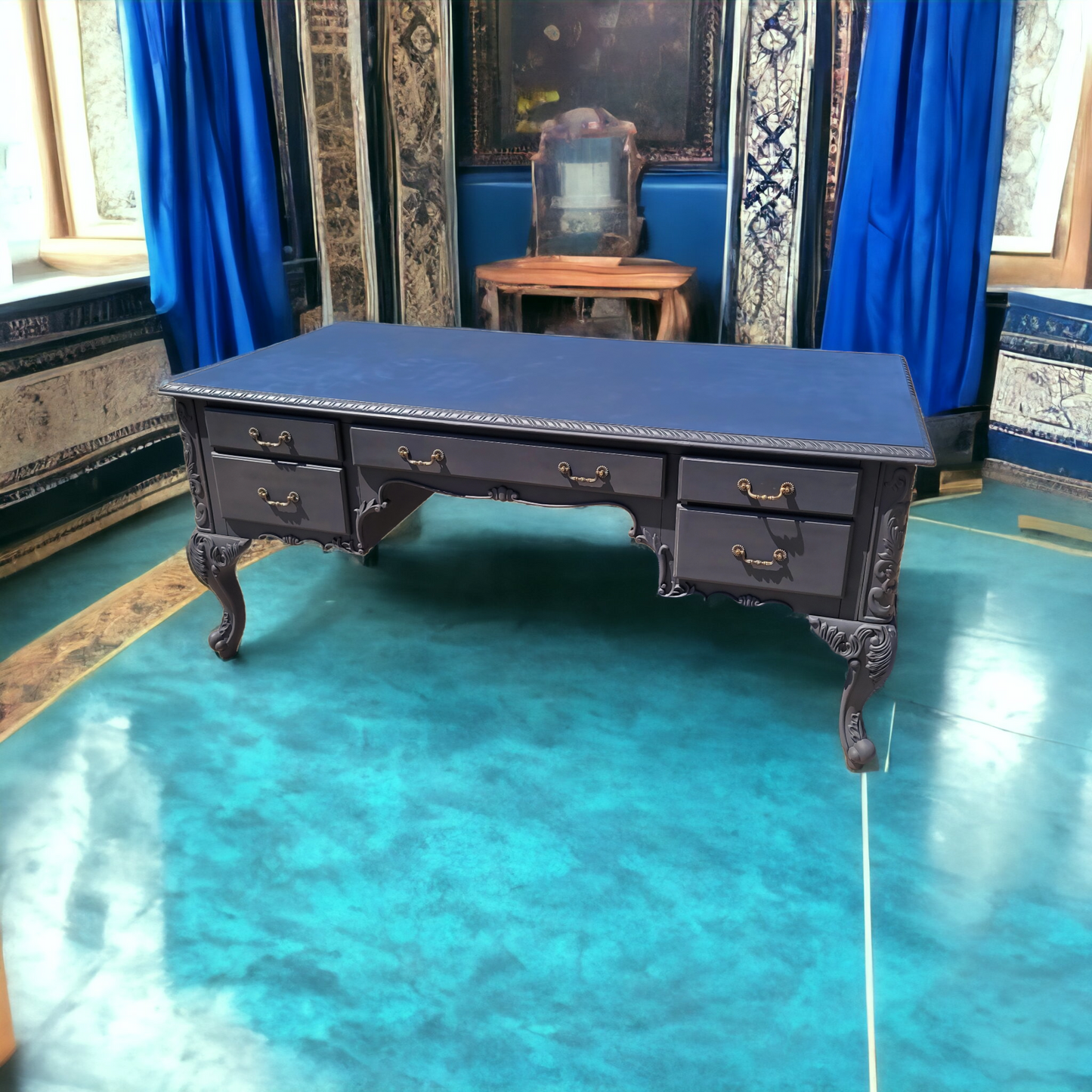 🌟Classic Matte Black Wooden Desk🌟