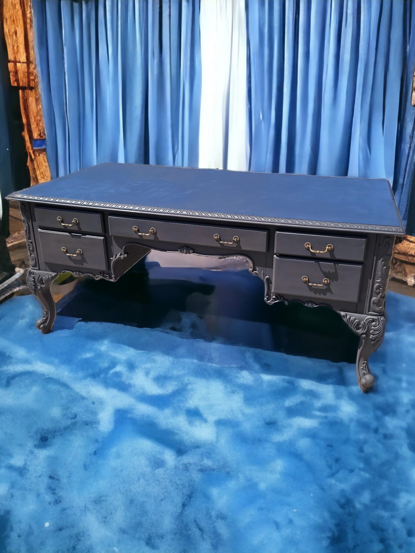 🌟Classic Matte Black Wooden Desk🌟