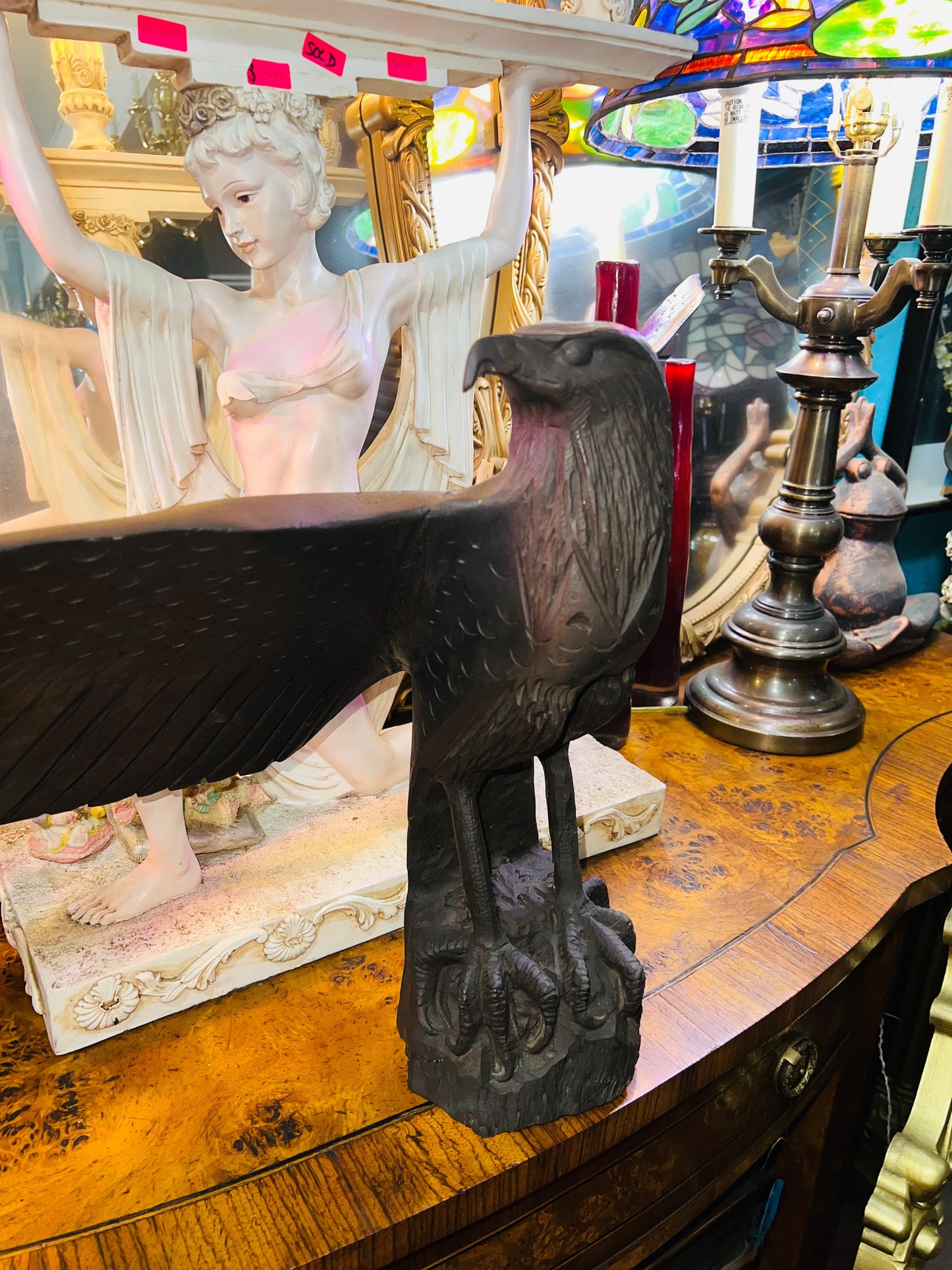 🦅 Bronze Sculpture of an Eagle in Flight with a Globe for Sale 🦅