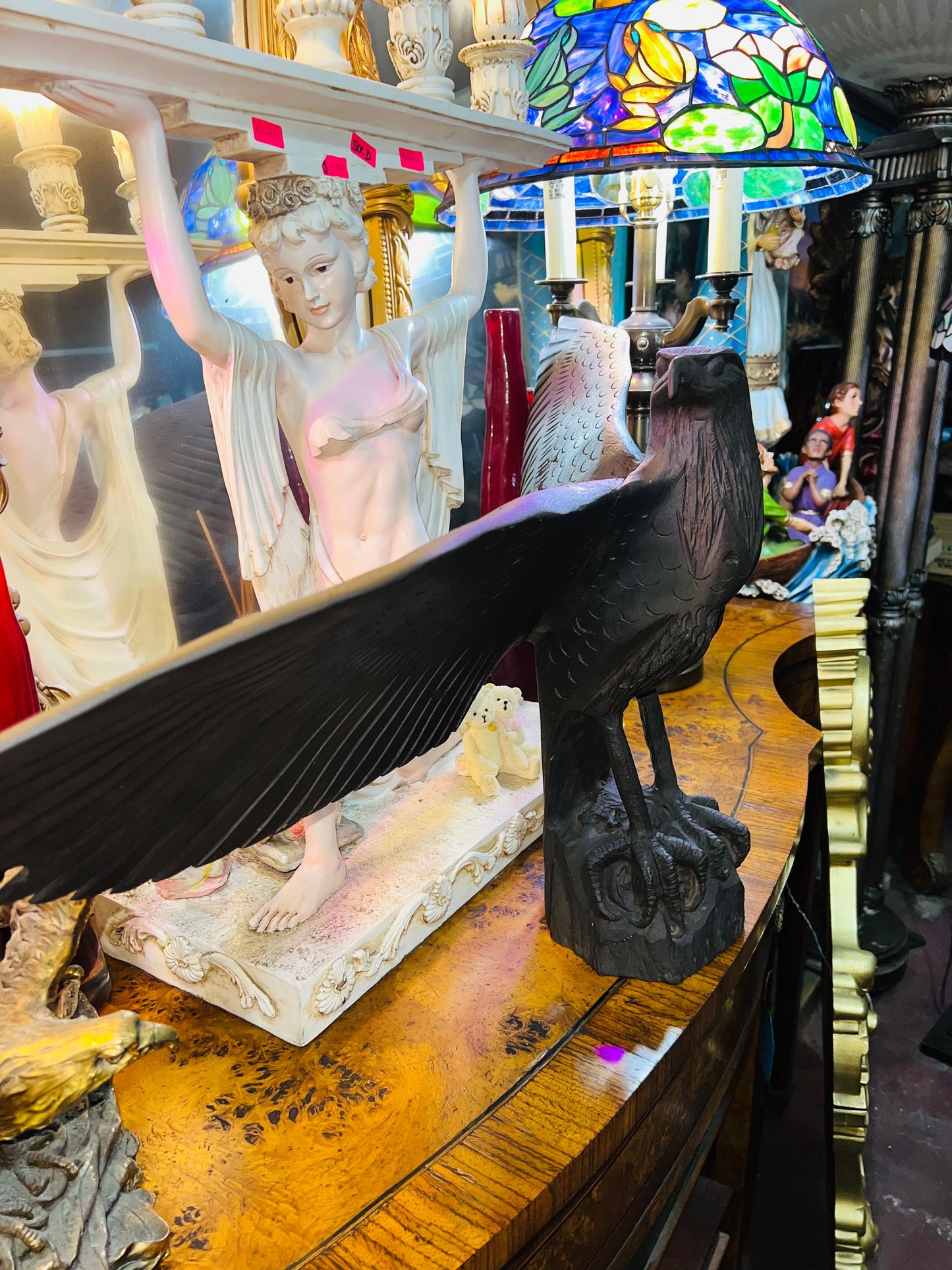 🦅 Bronze Sculpture of an Eagle in Flight with a Globe for Sale 🦅