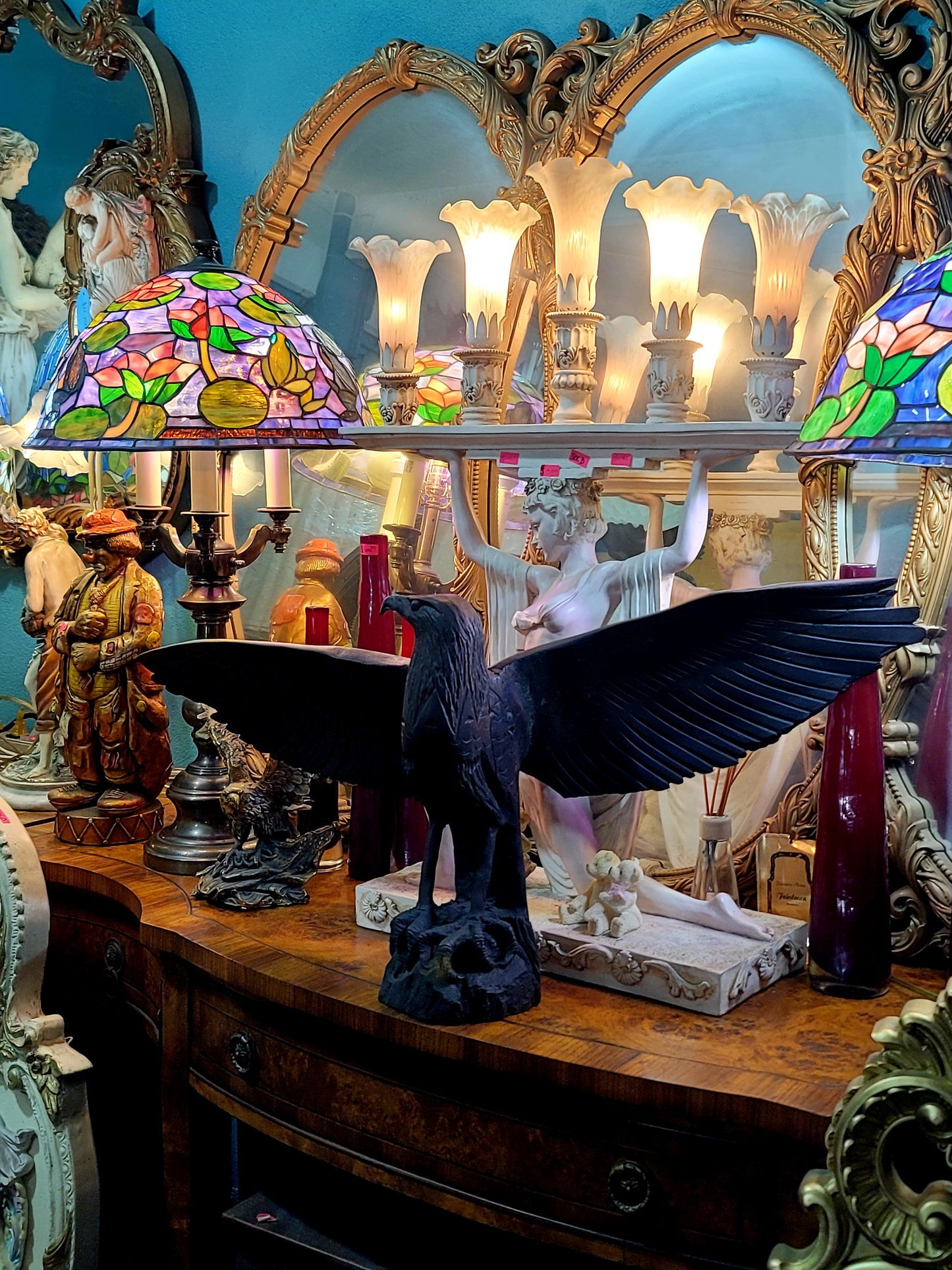 🦅 Bronze Sculpture of an Eagle in Flight with a Globe for Sale 🦅