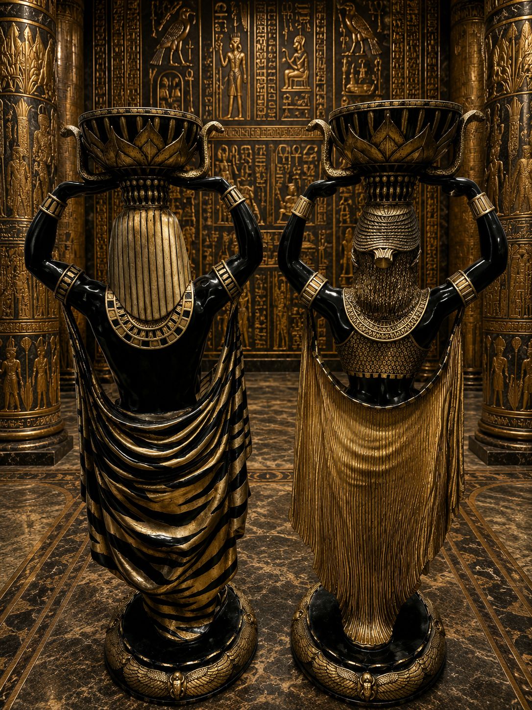 Egyptian Sculptures – Guardians of Cleopatra ⚜️🏛️🌿