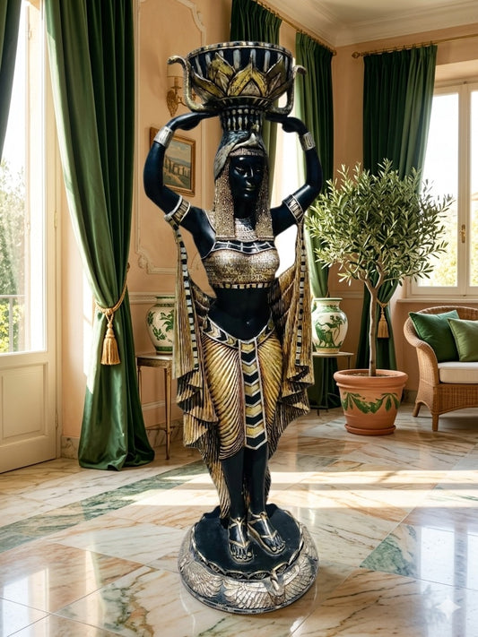 Par de Esculturas Egipcias – Guardianes de Cleopatra ⚜️🏛️🌿