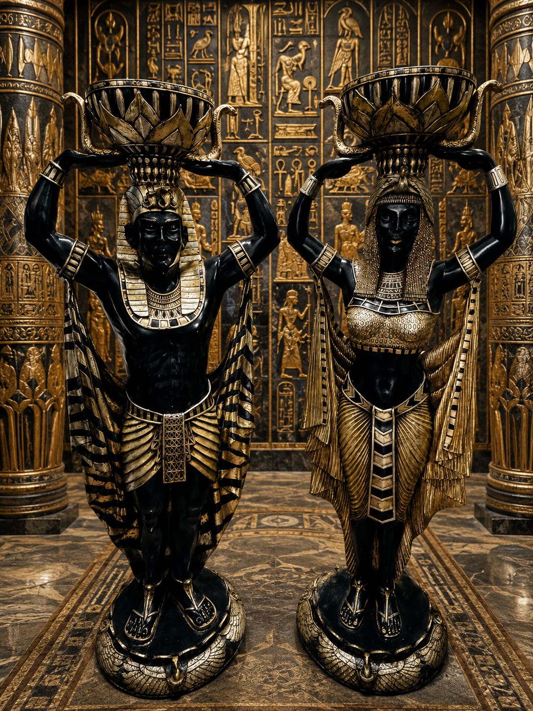 Egyptian Sculptures – Guardians of Cleopatra ⚜️🏛️🌿