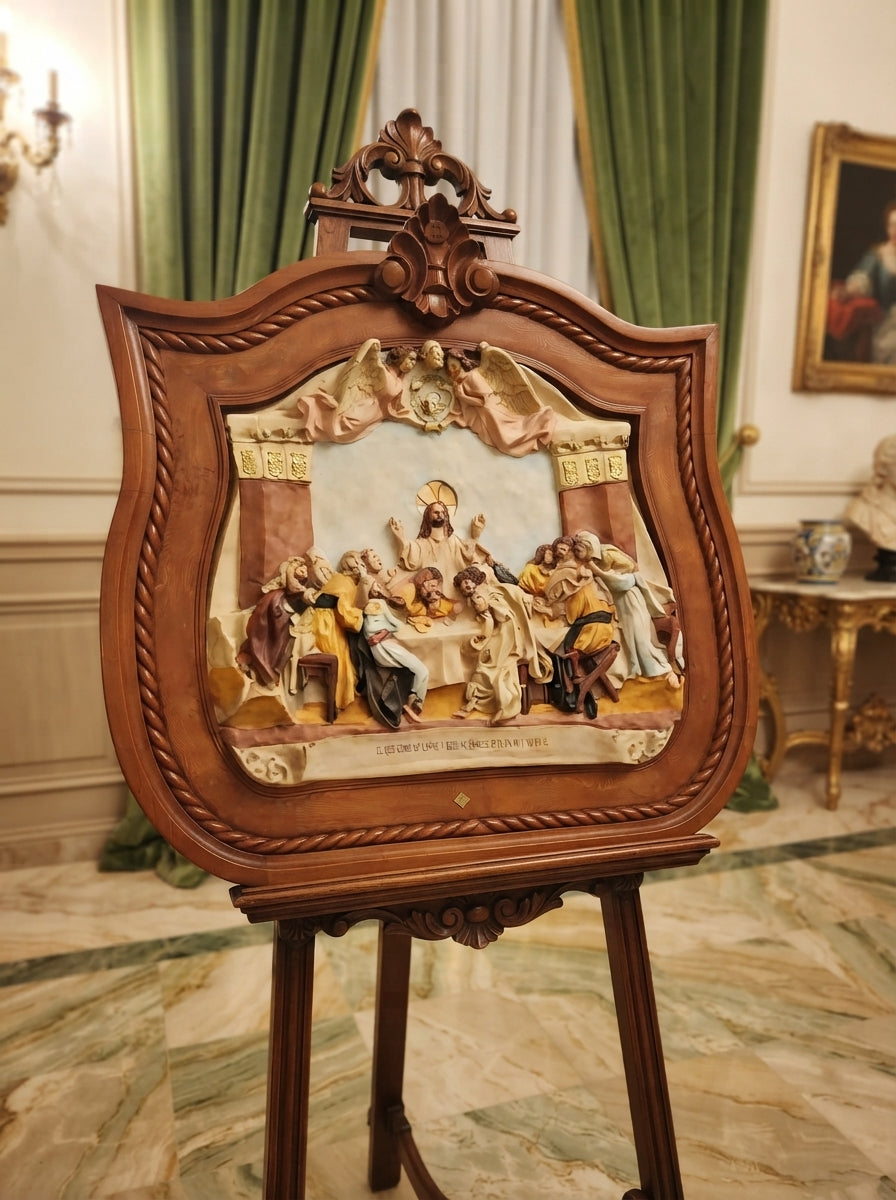 Last Supper Painting with Elegant Mahogany Frame✨