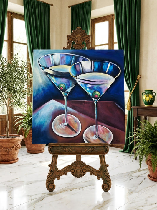 Cuadro al Oleo Firmado por Pat – Elegancia Contemporánea 🌿🖌️🎨