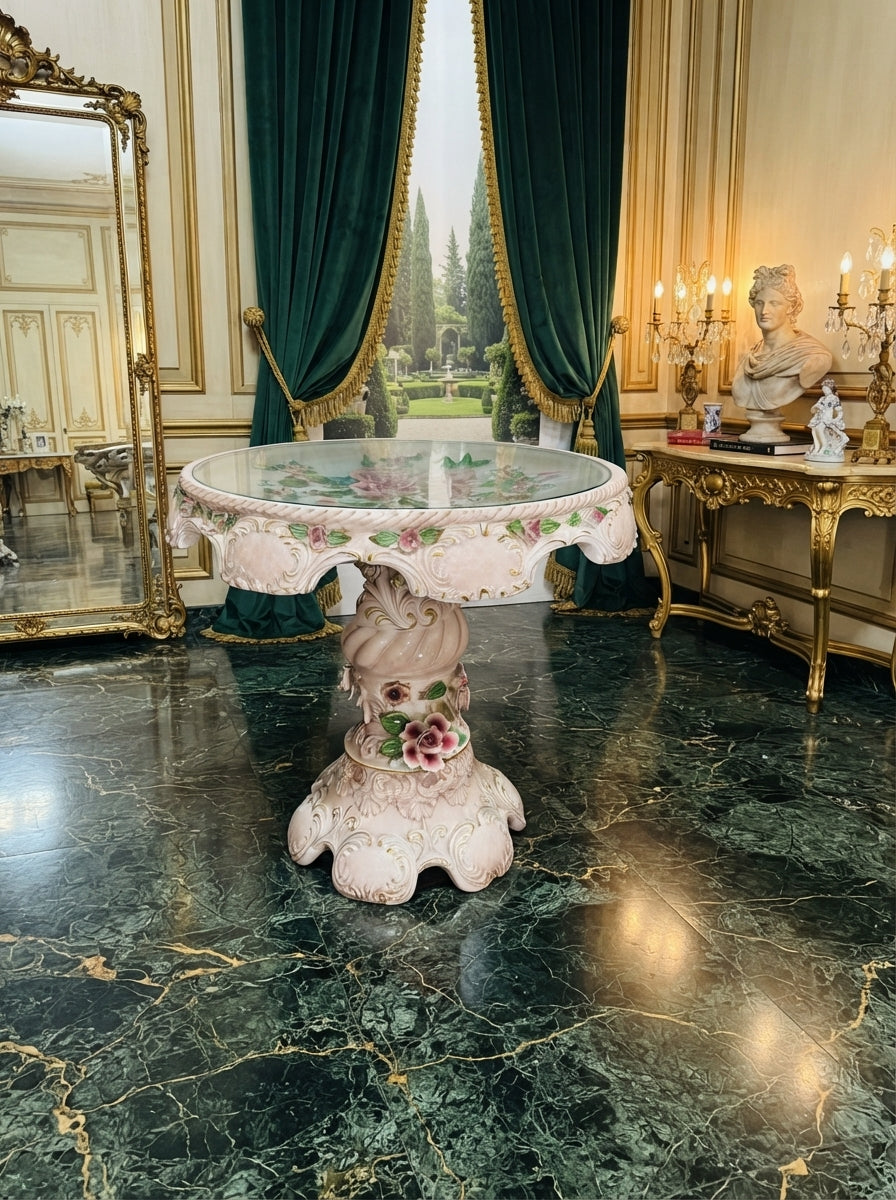Mesa Decorativa Capo Del Monte – Distinción Italiana en Rosarito Antiques ✨🏛️🌸