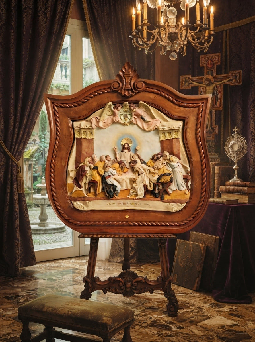 Last Supper Painting with Elegant Mahogany Frame✨