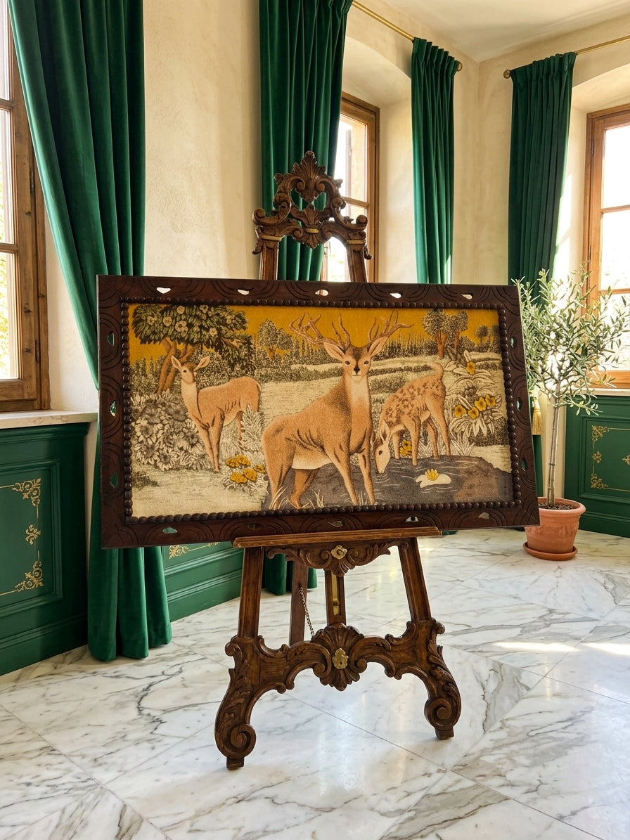 Cuadro en Tela con Escena de Venados – Naturaleza Atemporal 🌿🖌️🎨