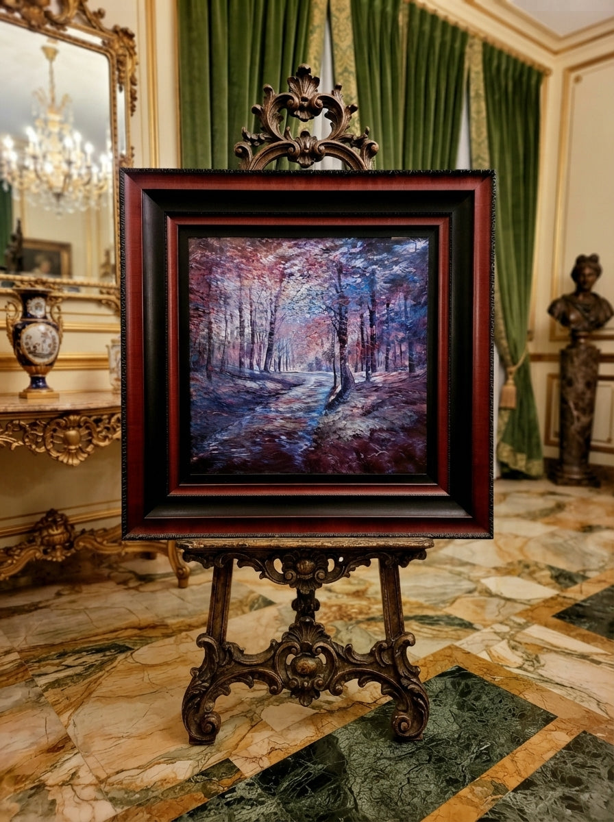 Stunning Hand-Painted Woodland Landscape Painting – 137 x 137 x 4 cm🖌️