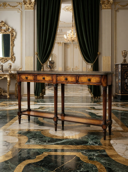 Credenza in wood with knotty oak and acacia veneer - Theodore Alexander Narrow Console Table🍀