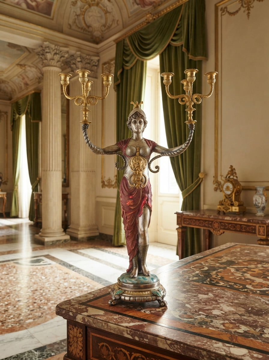 Exceptional Pair of Napoleon III Sculptural Candelabras ✨🏛️