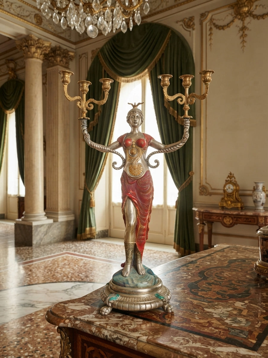 Exceptional Pair of Napoleon III Sculptural Candelabras ✨🏛️