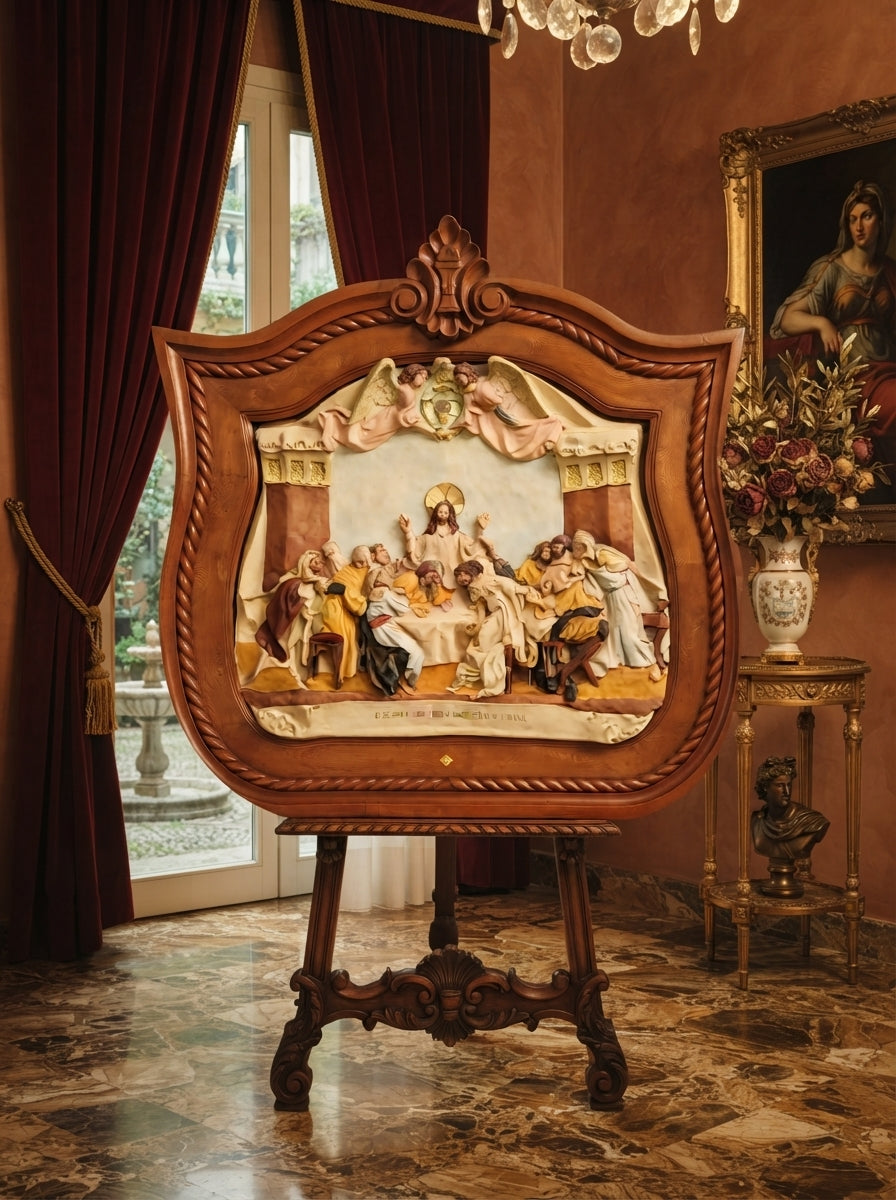 Last Supper Painting with Elegant Mahogany Frame✨