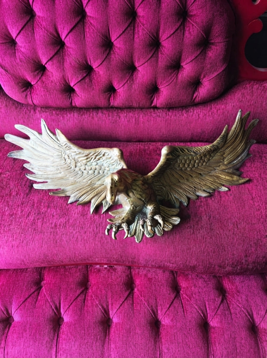 Escultura De Aguila Bronce Dorado Con Patina Verde🦅