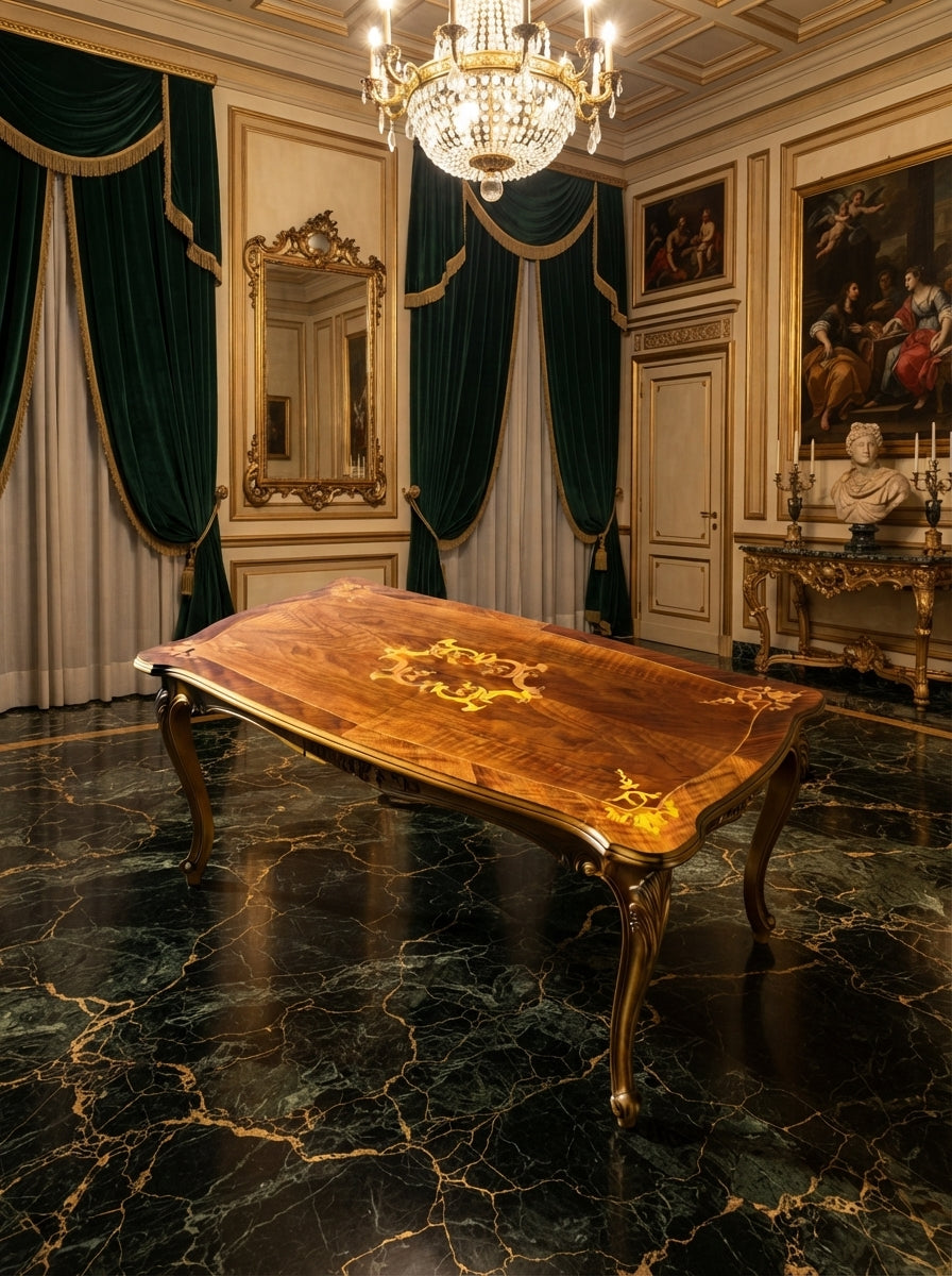Par de Mesitas Antiguas Europeas – Elegancia y Marquetería Artesanal ✨🏛️🌟
