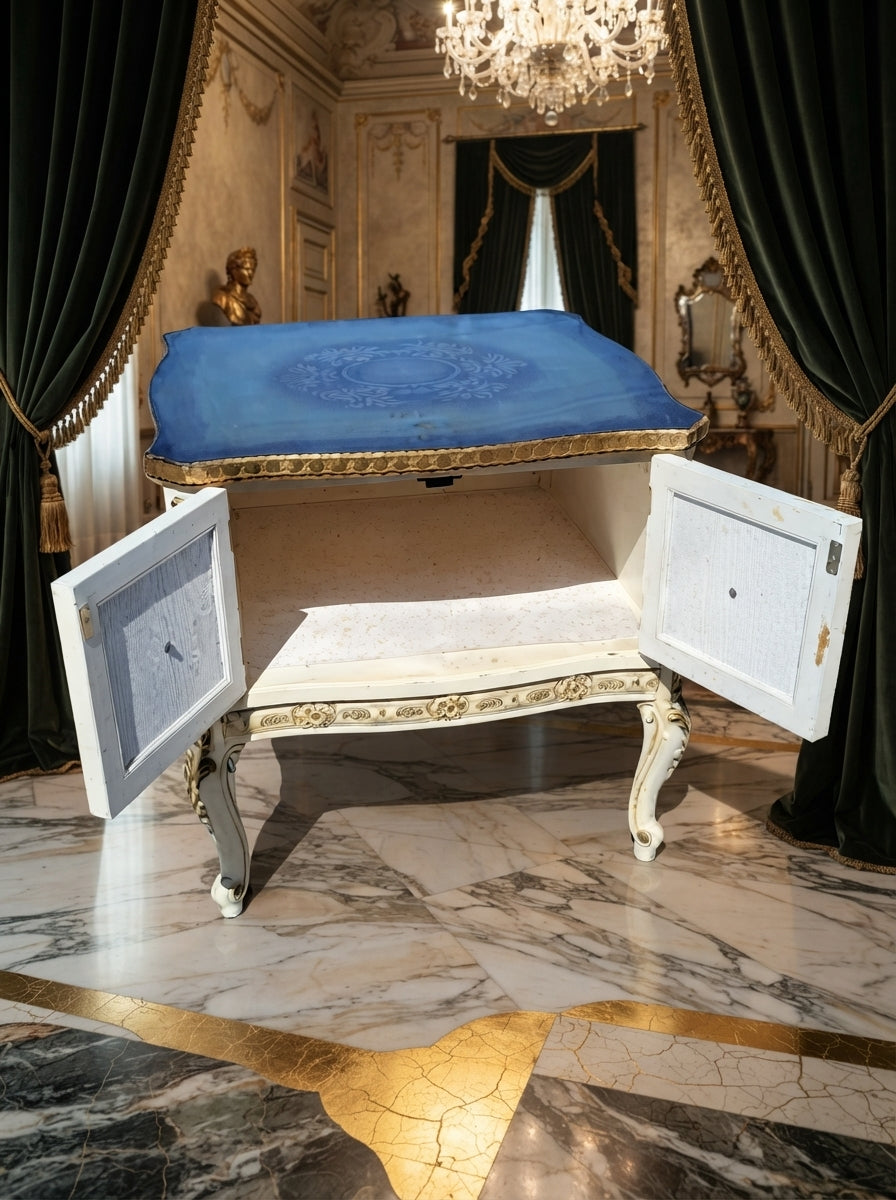 Italian Table with Carved Details and Gold Leaf Decoration 🏛️🌟🏛️