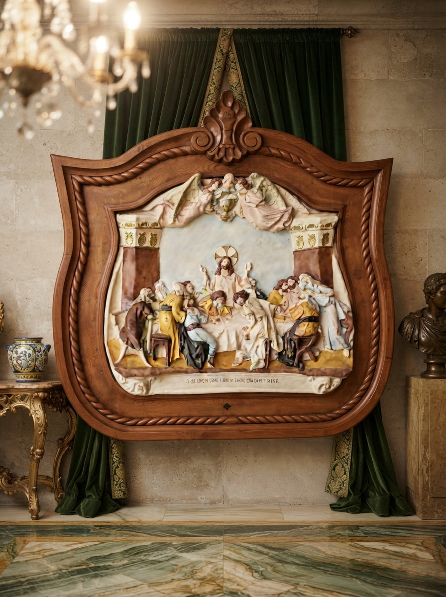 Last Supper Painting with Elegant Mahogany Frame✨