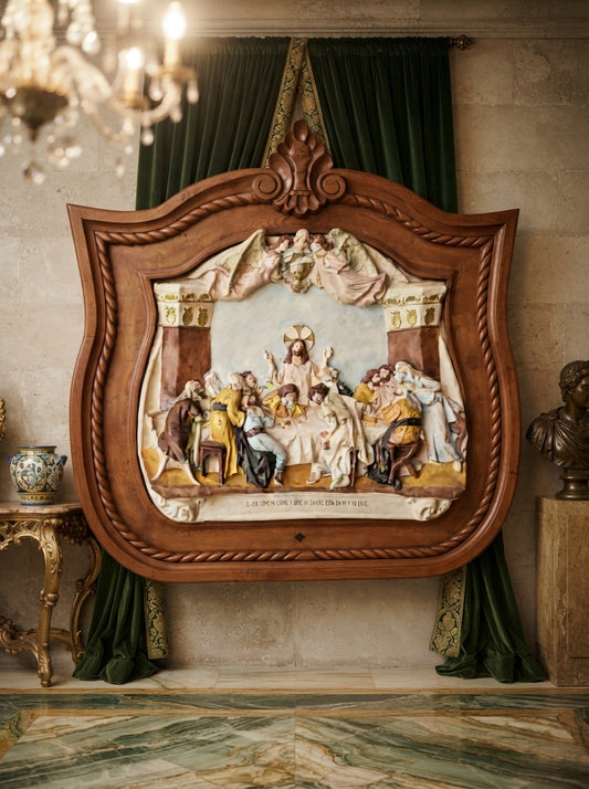 Last Supper Painting with Elegant Mahogany Frame✨