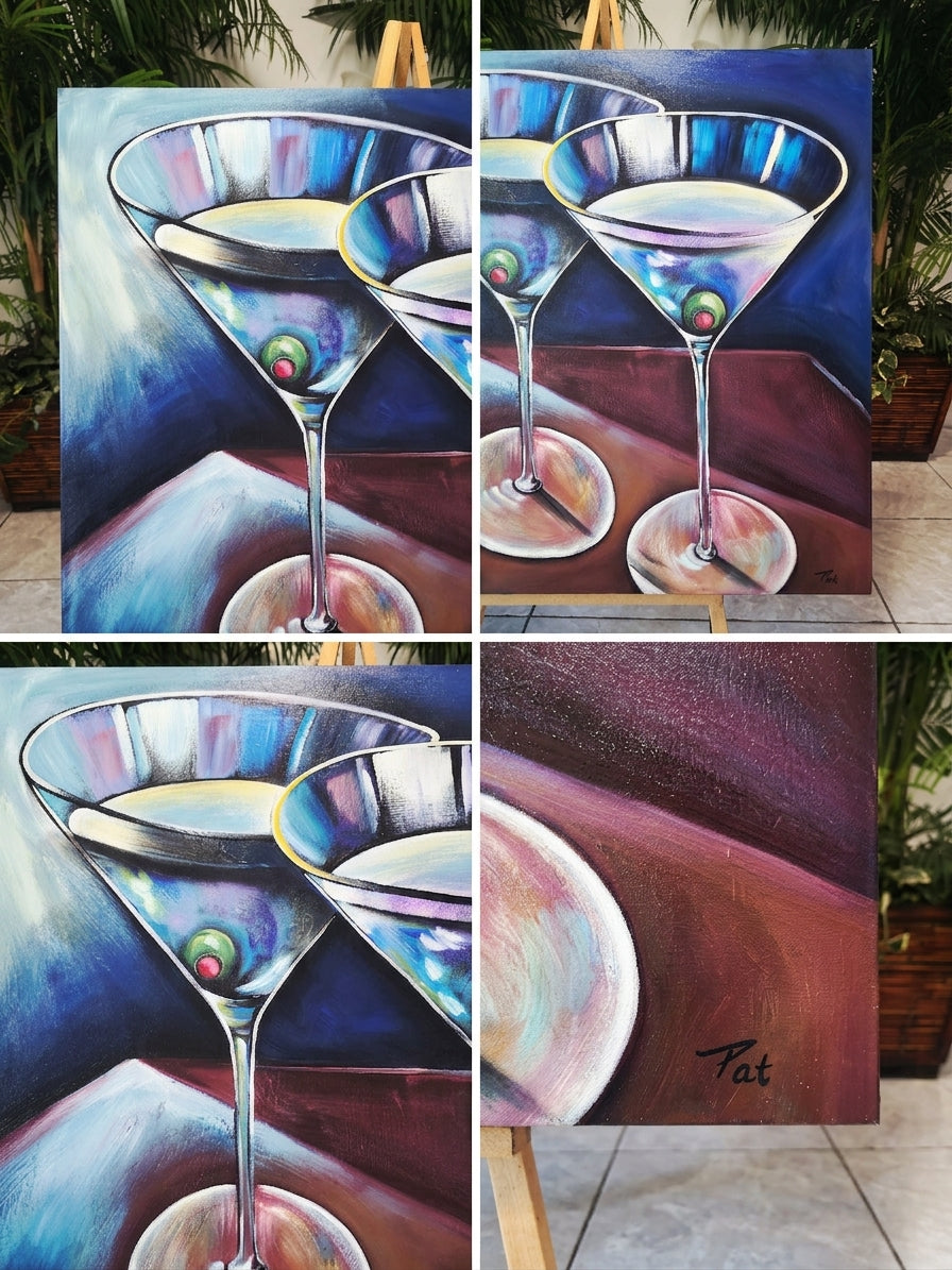Cuadro al Oleo Firmado por Pat – Elegancia Contemporánea 🌿🖌️🎨