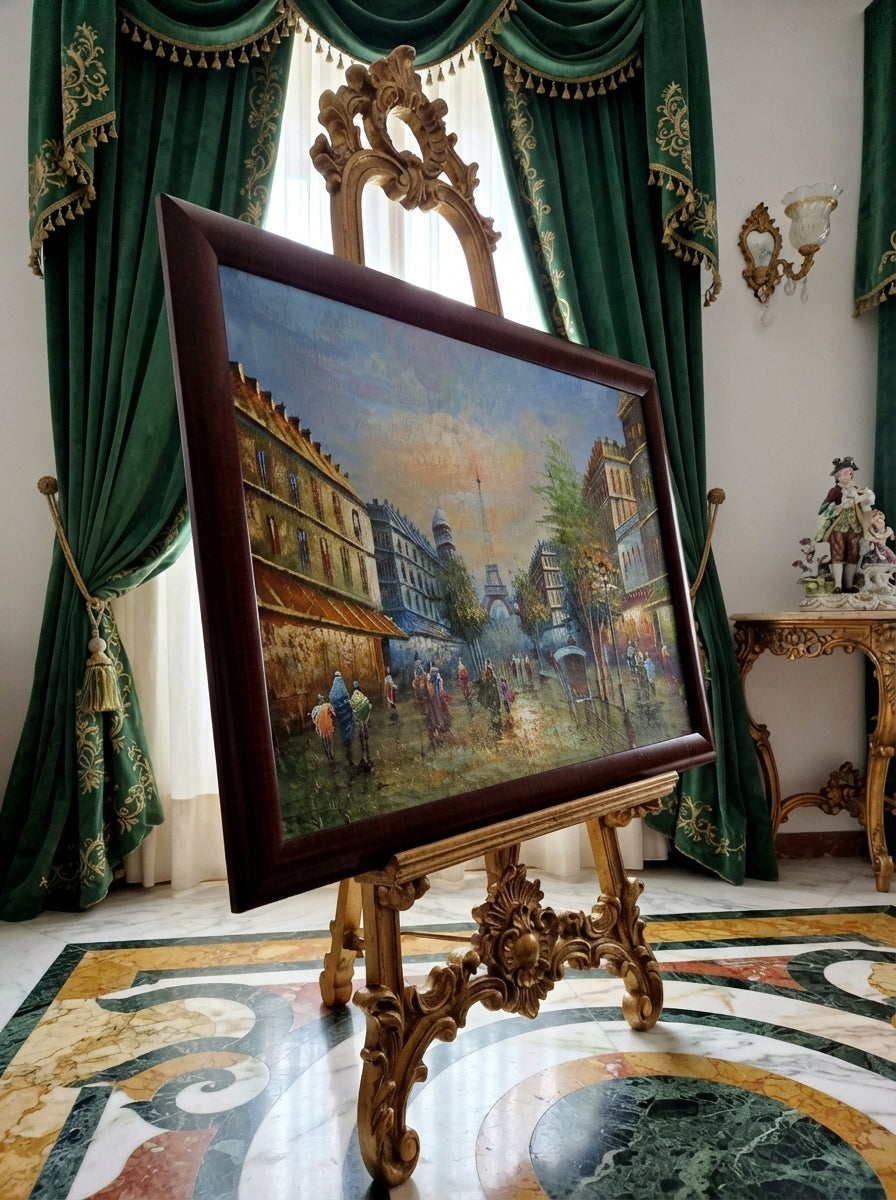 Escena parisina con la Torre Eiffel – Oleo original🖌️🎨