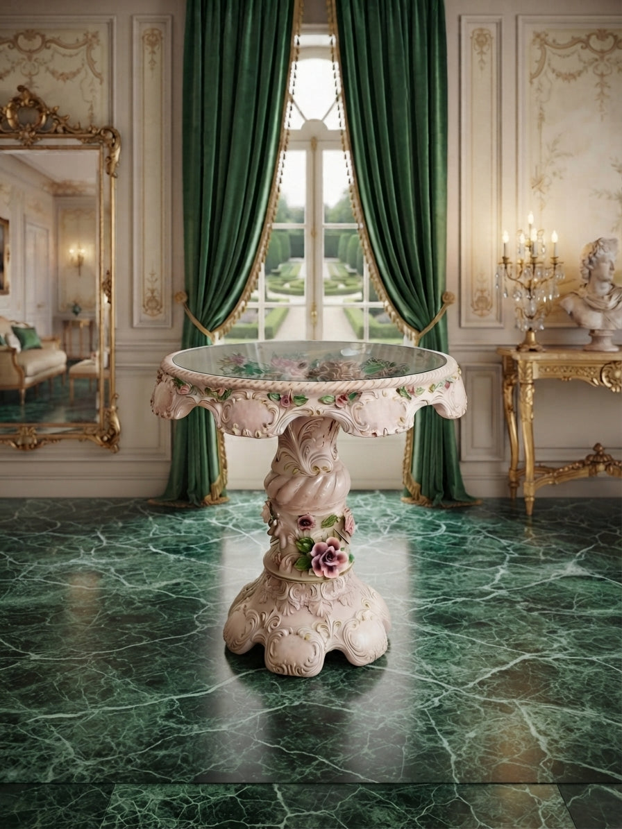 Mesa Decorativa Capo Del Monte – Distinción Italiana en Rosarito Antiques ✨🏛️🌸