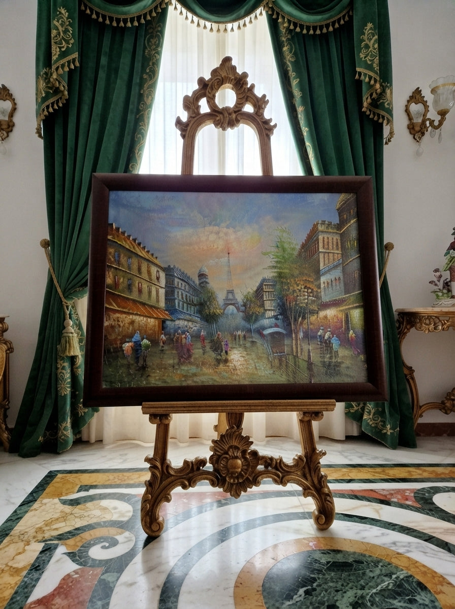 Escena parisina con la Torre Eiffel – Oleo original🖌️🎨