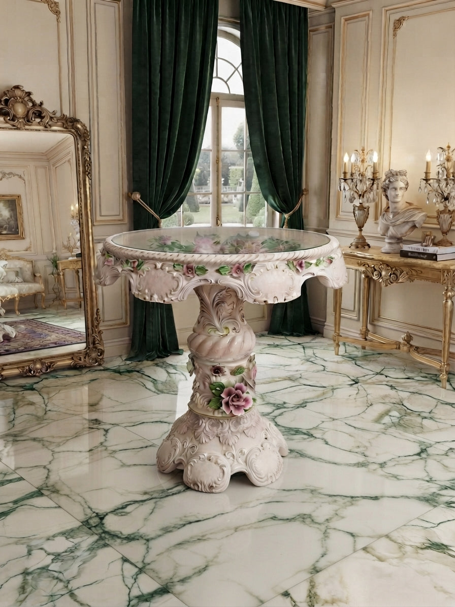 Mesa Decorativa Capo Del Monte – Distinción Italiana en Rosarito Antiques ✨🏛️🌸